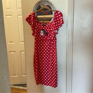 Absolutely Red Dress with White Dots